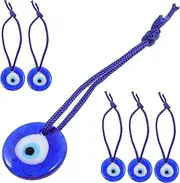[AUTSUPPL] 6pcs Turkey Blue Eyes Turkish Evil Eye Turkish Style Hanging Decor Evil Eye Keyring Evil Eye Keychain Evil Eye Bead Pendant Evil Eye Jewelry Evil Eye Wall Hanging Wall Decor Glass
