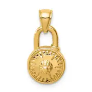14k Yellow Gold Lock Pendant