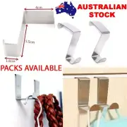 AU Over Door Hooks Hanger Holder Stainless Steel Cabinet Organiser Clothes