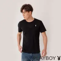在飛比找momo購物網優惠-【PLAYBOY】藝術感LOGO上衣(黑色)