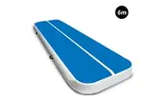 6m x 2m Air Track Gymnastics Mat Tumbling Exercise - Blue White