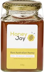 Honey Joy Raw Australian Honey - Original Edition 530g. Pure, Unfiltered, Unpasteurized. Rich Natural Flavor, 140 KJ of Energy, Zero Fat & Carbs, Only Natural Honey Sugars. Perfect for Foods, Cooking