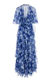[Carolina Herrera] Ruffled Silk Chiffon Midi Dress