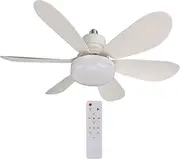Socket Fan Light Ceiling Fans with Lights and Remote Control, Adjustable Wind Speed Dimmable Screw in Ceiling Fan, Timing Function, E26 E27 Base for Bedroom, Kitchen, Living Room