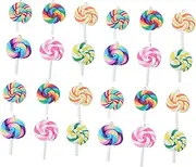 [TEHAUX] Polymer Clay Simulation Lollipop Keychain 30pcs Diy Jewelry Charms Set Random Color