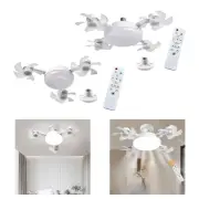 Ceiling Fan with Light E27 Socket and Remote Control Decoration 3 Colors LED