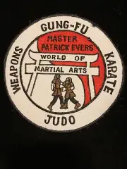 Vintage Master Patrick Evers Gung-fu Judo Karate Martial Arts NEW 5” Patch 1970s