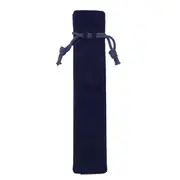 5PCS Velvet Pen Pouch Holder Single Pen Case Pencil Rope Locking Soft Drawstring BLUE COLOR