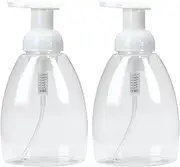 Ginger Lily Farms Foaming Soap Dispenser, Refillable Plastic Pump Bottles for Liquid Hand Soap, 12 oz. Clear Bottle with White Pump, 2-Pack