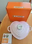 Le Creuset Cocotte Heart Shape Shell Pink 20cm 1.9L Loop Handle Cast Iron Enamel