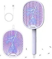 Electric Fly Swatter PALONE 2025 Upgraded, Foldable Electric Bug Zapper Racket, USB Rechargeable Mosquito Swatter, Larger Surface Mosquito Insect Killer, Fly Zapper for Indoor Outdoor 1 Pack