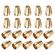 20Pcs 5mm Metal Bell Stopper Conical Cord Ends Lock Fastener Stopper, Gold