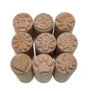 Wood Stamp Clay Tool Polymer Ceramic Pottery Mounted Stamps Tools Craft 1pc Set