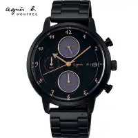 在飛比找Yahoo!奇摩拍賣優惠-agnes b. 法式簡約太陽能計時腕錶(VR43-KLJ0