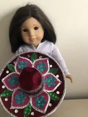 Fits American Girl 18” Vtg MEXICAN MINI SOMBRERO 8” Mariachi Fiesta Hat