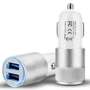 Car Charger 3.1A Dual USB Car Charger Rapid Cellphone Car Charger Auto Power Adapter - Silver