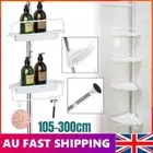 4 Shelf Telescopic Spring Tension Pole Corner Bath Shower Rack Caddy Organizer