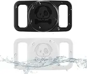 OMIPAWZ Waterproof Airtag Dog Collar Holder, 2 PCS in One Pack Comfortable Durable Silicone Collar Holder GPS Tracker Accessory, Suitable for Dogs Cats Pets(Black&White)