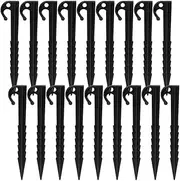 LOORGVEL 40Pcs Outdoor Tent Pegs Windproof Plastic Tent Stakes for Camping Durable Heavy Duty Support for Grass Mud and Beach Use Includes Storage Bag