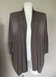 Chico's Travelers Drape Easy Jacket Mochachino Brown Size 2 / L NWT $99 Retail
