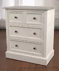Bedside Chest Hamptons Night Stand Table White 4 Drawer Chest