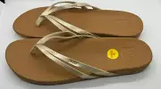 Reef Cushion Spring Joy Women's Metallic Gold Flip Flops US 11 NEW Never Worn