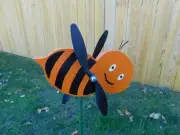 Bumble Bee Wind Spinner Whirligig Yard Garden Decor Bee Decro outdoor decor yard