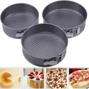 3Pcs Set Spring Form Round Cake Tin Set Non Stick Loose Base Pan Baking Tray