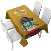 Cute and Funny Slapping Cat Quote Tablecloth