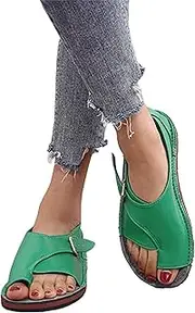 BBPM Bunion Sandals-Orthopedic Bunion Corrector Sandals Wide Width Arch Support Sandals Indoor Outdoor Soft Slides,Green,EU38/US7