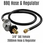 BBQ Hose & Regulator 3/8" SAE Weber BBQ Jumbuck BBQ Hose Female 2000mm LPG