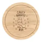 Crazy Manatee Man Stars Round Chopping Cheese Board Funny Animal