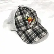 Big Peach Running Company Plaid Mesh Back Adjustable Cap Jogging Running Appare