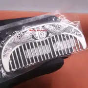 Solid 999 Fine Silver Cute Comb With 2pcs Fish Pattern Portable Comb 4.05inch L