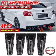 ​Carbon Fiber Look Rear Bumper Lip Diffuser Shark Fins Cover For Subaru STI WRX (for: Subaru)