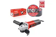 TOPEX Heavy Duty 900W 125mm 5" Angle Grinder w/ 50PCs 5" Cutting Discs