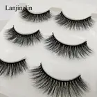 LANJINGLIN False Eyelashes 3 pairs 3D Mink Lashes Soft Natural Wispy Handmade