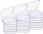 18 Pack Mini Clear Plastic Bead Storage Containers Box Case with Lid for Pills