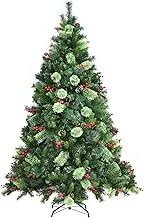 Costway 1.5 m/5 ft Artificial Christmas Tree with Pine Cones, Red Berries and Pine Needles,630 Tips Hinged Xmas Tree with Metal Stand, Easy Set-up, Lifelike Look, Holiday Christmas Decoration for Indoor & Outdoor Use(1.5M 5FT)