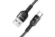 Mcdodo Coiled USB To Type C Retractable Car Charging Cable QC3.0 Charger Cord LED Fast Charge