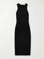 [Max Mara] Max Mara - Vetta Woven Midi Dress - Black - UK 16 UK 16 Black