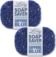 Soap Savers for Bar Soap, American Made by Luxiny, Sapphire Blue - 2 Pack