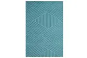 Contemporary Modern Wool Rug-Illusion 6392-Teal Blue