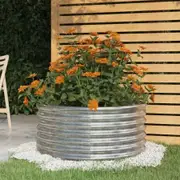 Garden Planter Powder-coated Steel 80x80x36 cm Silver