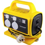 Ultracharge UR100/5RU Portable Power 10A Socket/Plug RCD Block USB Ports Yellow