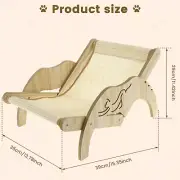 Cat Hammock Bed Wooden Cat Beach Chair Elevated Cat Chair Bed with Sisal✜