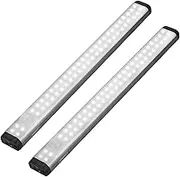 54 LED Closet light motion sensor closet lights battery powered 1500mAh rechargeable Closet led light wireless under cabinet light 3W NaturalWhite for Wardobe,Closet,Kitchen 3 Mode (ON/OFF/Auto) 2pack
