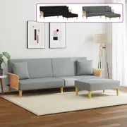 2-Seater Sofa Bed with Pillows and Footstool Day Bed Couch Settee Velvet vidaXL