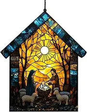 Window Suncatchers for Window - Long Lasting Stained Glass Sturdy Window Suncatchers - Portable Holiday Decorations Garden Suncatchers for Living Room Balcony
