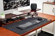 Hamurub Felt Desk Pads, Large Mouse Pads, Non Slip Table Mat for Keyboard and Computer, Stitched Edges,Desk Protector Cover for Home, Office and Gifts (31.5" x 15.7", Gunmetal Gray)